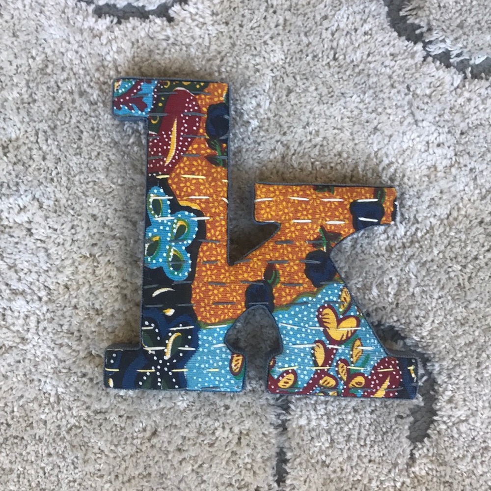 K Anthropologie letter wall art